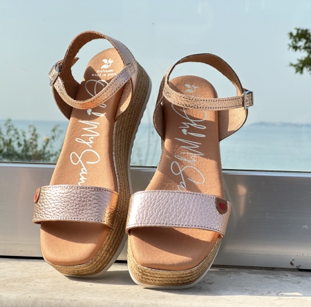 Дамски ежедневни сандали от естествена кожа злато 5208 Oh my sandals