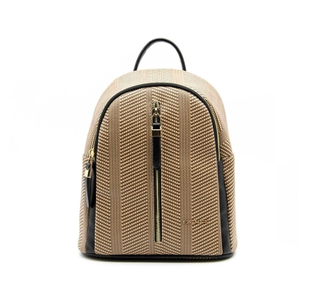 Дамска раница в бежово и черно 901 M132 Hasir Silver&Polo