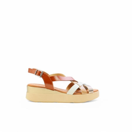 Дамски ежедневни сандали от естествена кожа в кафяво 5670 Oh My Sandals