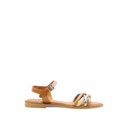 Дамски ежедневни сандали от естествена кожа кафяви 5574 Oh My Sandals