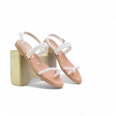 Дамски ежедневни сандали от естествена кожа бежови 5575 Oh My Sandals