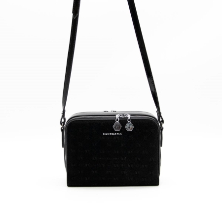 Дамска чанта през рамо черна 888 M95 Silver&Polo