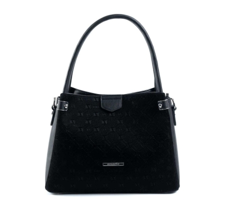 Дамска елегантна чанта черна 1254 M12 Silver&Polo