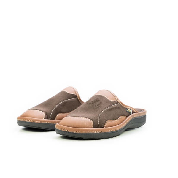 Мъжки домашни пантофи кафяви 308