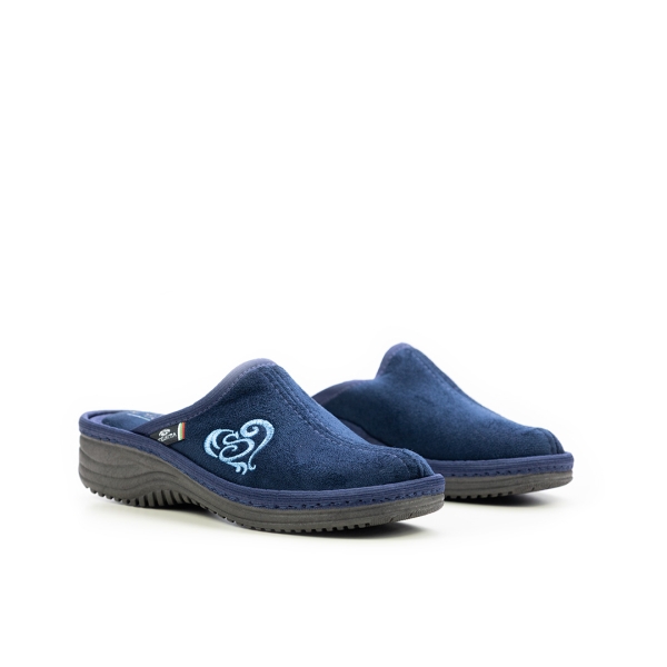 Дамски домашни пантофи тъмно сини 17-161