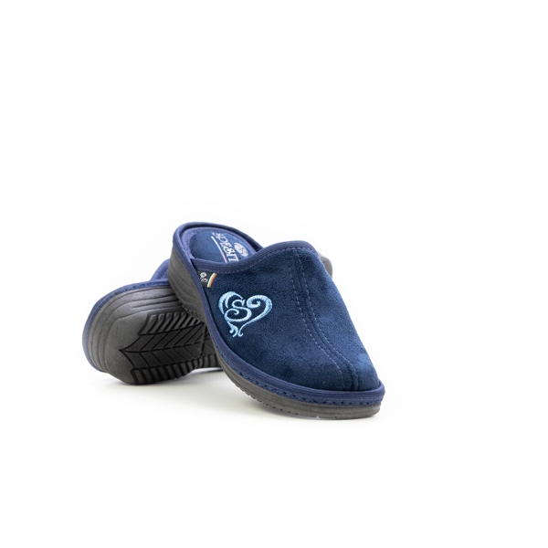 Дамски домашни пантофи тъмно сини 17-161