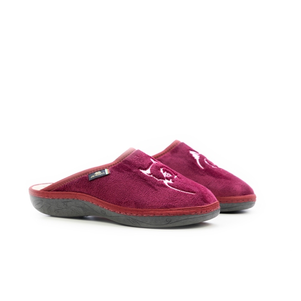 Дамски домашни пантофи бордо 24-091