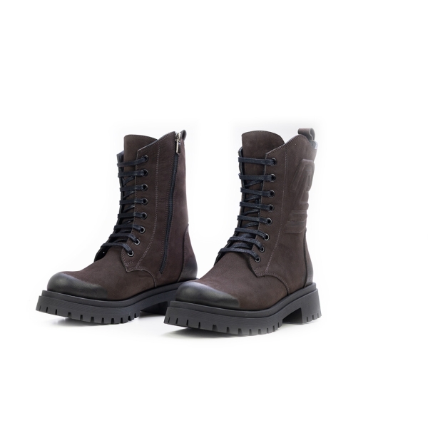 Дамски ежедневни боти от естествен набук кафяви 400-134