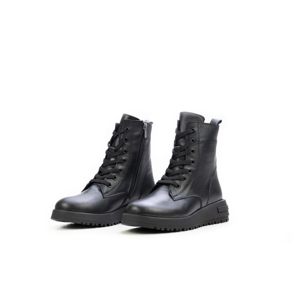 Дамски ежедневни боти от естествена кожа черни 491-1-486