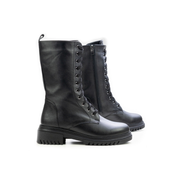 Дамски ежедневни боти от естествена кожа черни 10-301-01-2331