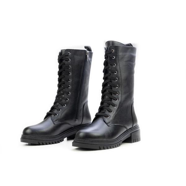 Дамски ежедневни боти от естествена кожа черни 10-301-01-2331