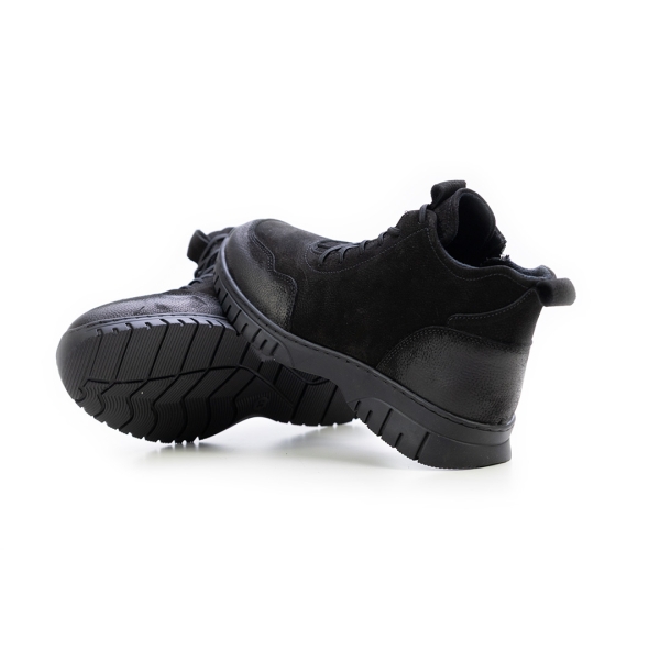 Дамски ежедневни боти от естествен набук черни 25610 S