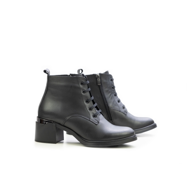 Дамски ежедневни боти от естествена кожа черни 651-13-106