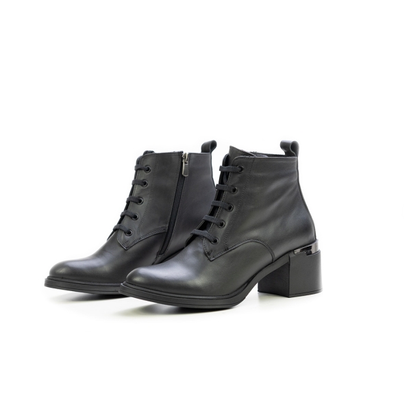 Дамски ежедневни боти от естествена кожа черни 651-13-106