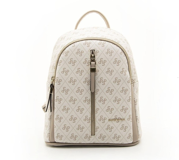 Дамска раница в бежово и кафяво 901 M178 SP Print Silver&Polo 