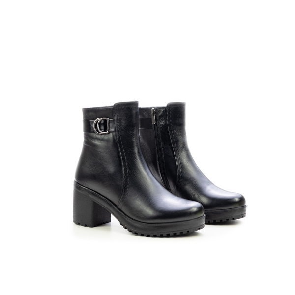 Дамски ежедневни боти от естествена кожа черни 11-619-1-41