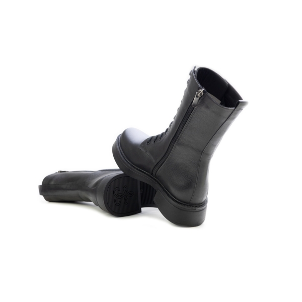 Дамски ежедневни боти от естествена кожа черни 568-13-612