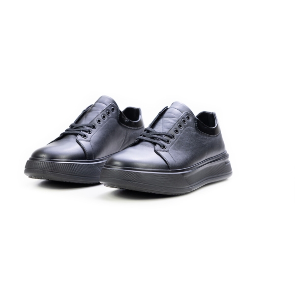 Мъжки спортни обувки от естествена кожа черни 7503-10-60