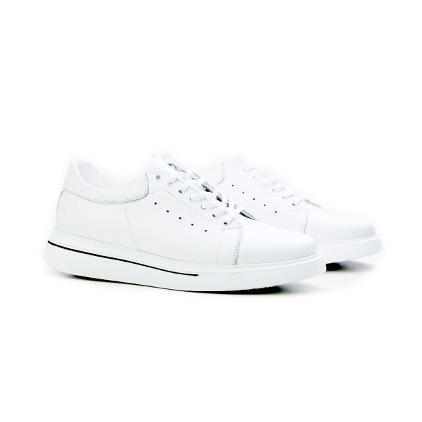 Мъжки спортни обувки от естествена кожа в бяло 5062