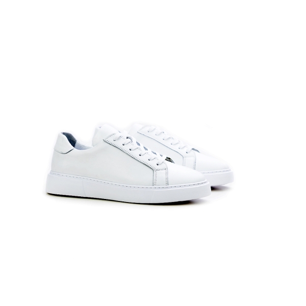 Мъжки спортни обувки от естествена кожа в бяло 1210