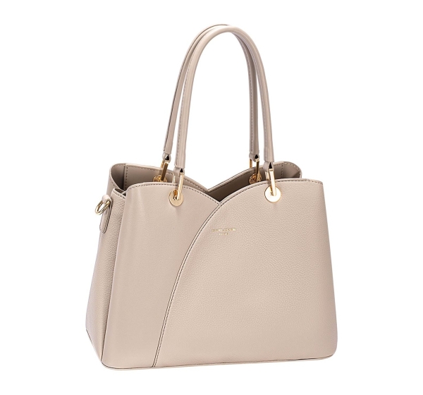 Дамска елегантна чанта тъмно бежова CM7419-2 David Jones