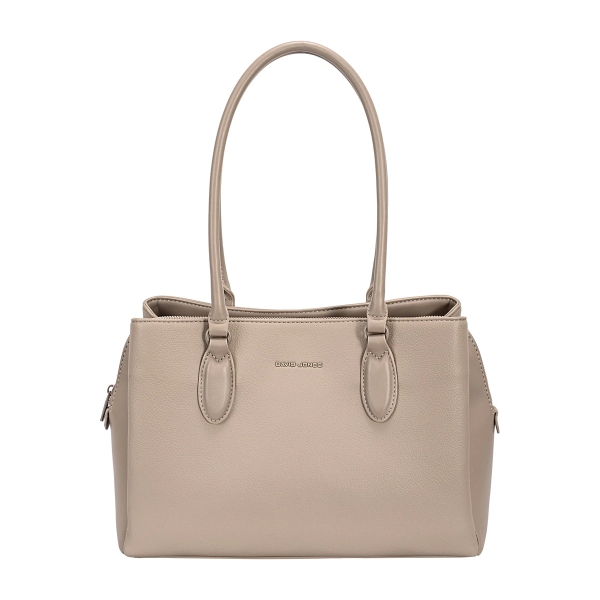 Дамска елегантна чанта тъмно бежова CM7641-1 David Jones