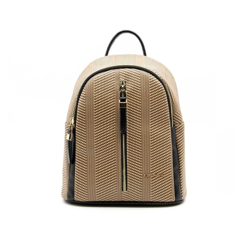 Дамска раница в бежово и черно 901 M132 Hasir Silver&Polo