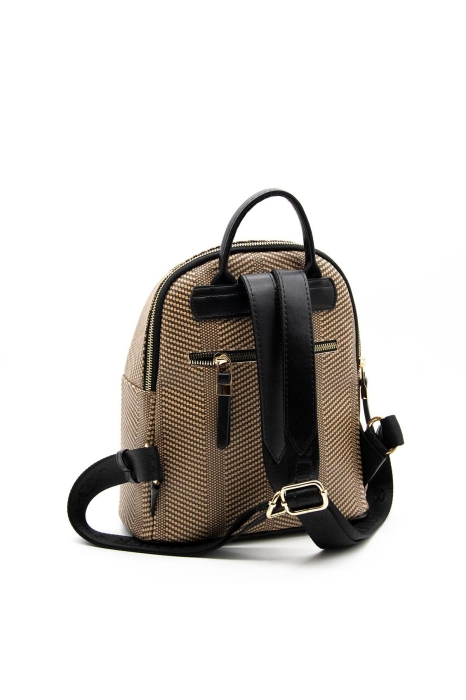 Дамска раница в бежово и черно 901 M132 Hasir Silver&Polo