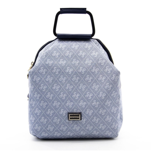 Дамска раница светло синя 771 M178 SP Print Silver&Polo