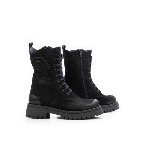 Дамски ежедневни боти от естествен набук черни 400-134