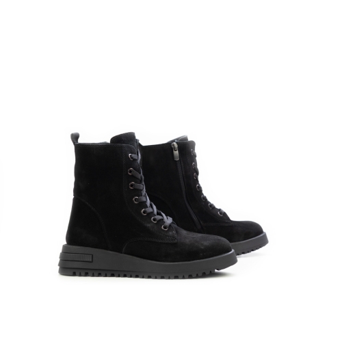 Дамски ежедневни боти от естествен велур черни 491-7-486