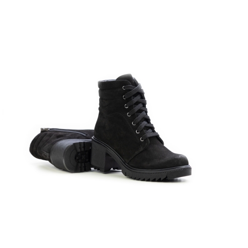 Дамски ежедневни боти от естествен набук черни 10-970-31-2094