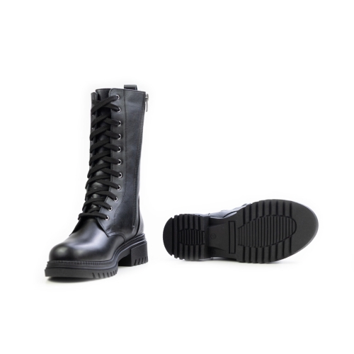 Дамски ежедневни боти от естествена кожа черни 10-301-01-2331