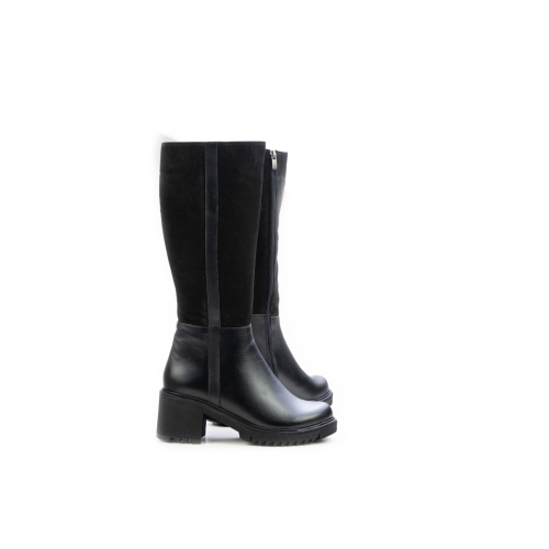 Дамски ежедневни ботуши от естествена кожа черни 10-101-01-301