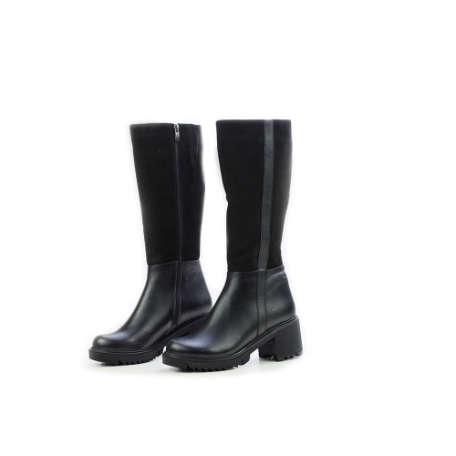 Дамски ежедневни ботуши от естествена кожа черни 10-101-01-301