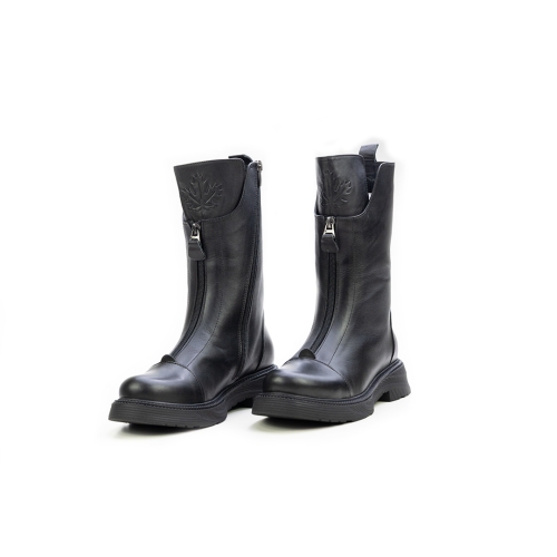 Дамски ежедневни боти от естествена кожа черни 45-26-01