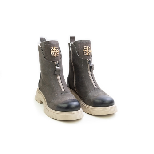 Дамски ежедневни боти от естествен набук кафяви 45-841 R-60