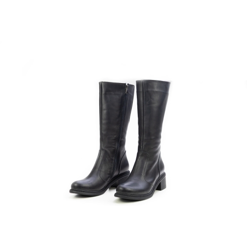 Дамски ежедневни ботуши от естествена кожа черни 750-46-13