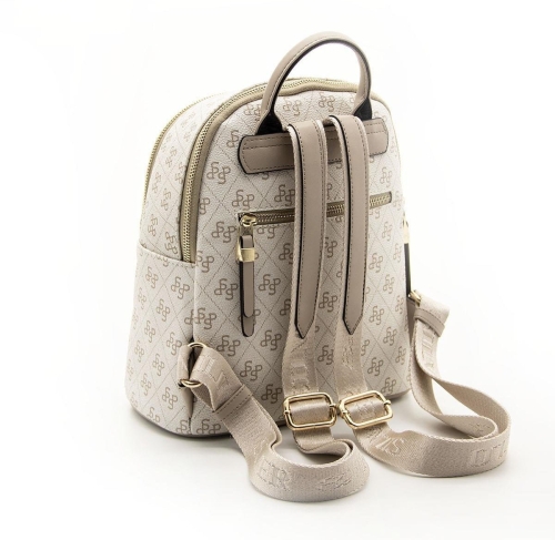 Дамска раница в бежово и кафяво 901 M178 SP Print Silver&Polo 