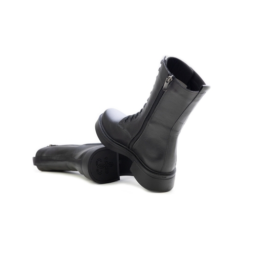 Дамски ежедневни боти от естествена кожа черни 568-13-612