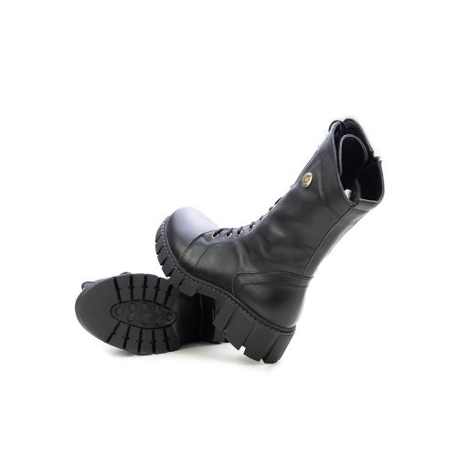 Дамски ежедневни боти от естествена кожа черни 840-01