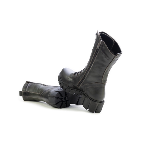 Дамски ежедневни боти от естествена кожа тъмно зелени 840-10