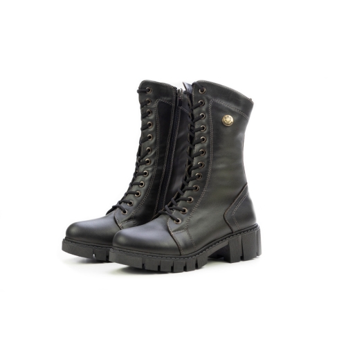 Дамски ежедневни боти от естествена кожа тъмно зелени 840-10