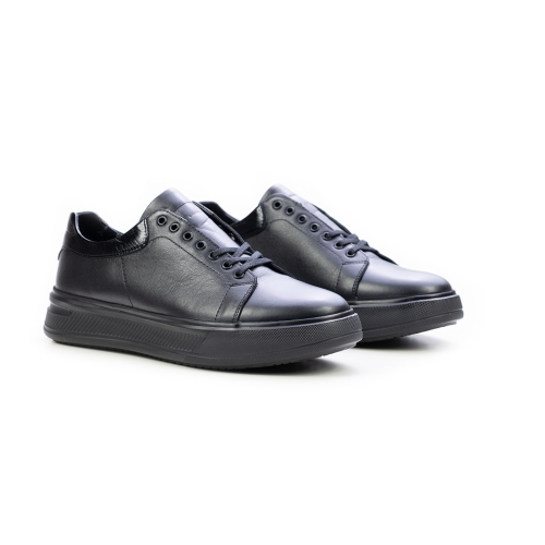 Мъжки спортни обувки от естествена кожа черни 7503-10-60