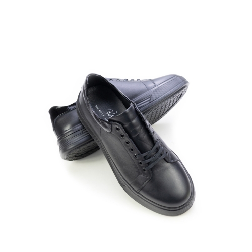 Мъжки спортни обувки от естествена кожа черни 7503-10-60