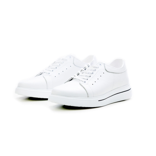 Мъжки спортни обувки от естествена кожа в бяло 5062