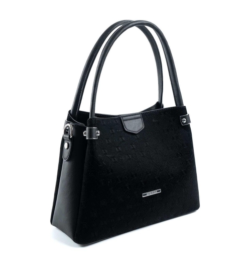 Дамска елегантна чанта черна 1254 M12 Silver&Polo