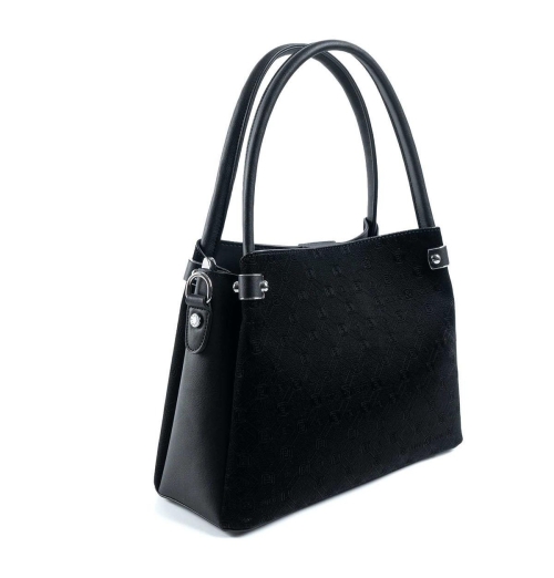 Дамска елегантна чанта черна 1254 M12 Silver&Polo