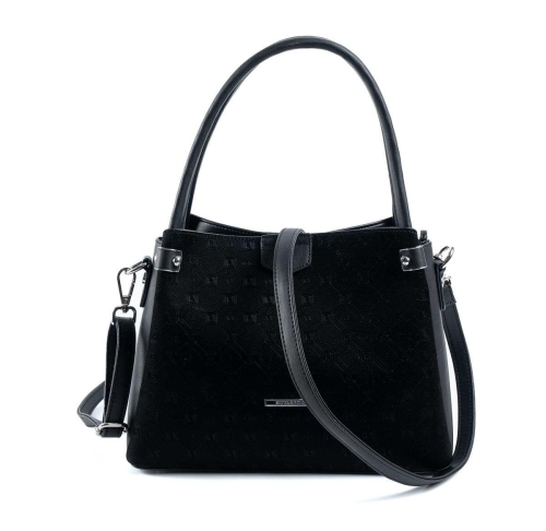 Дамска елегантна чанта черна 1254 M12 Silver&Polo