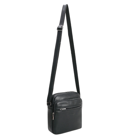 Мъжка чанта през рамо черна 694403D David Jones